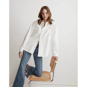 Madewell Womens Denim Chore Shirt Jacket in Tile‎ White Size XL